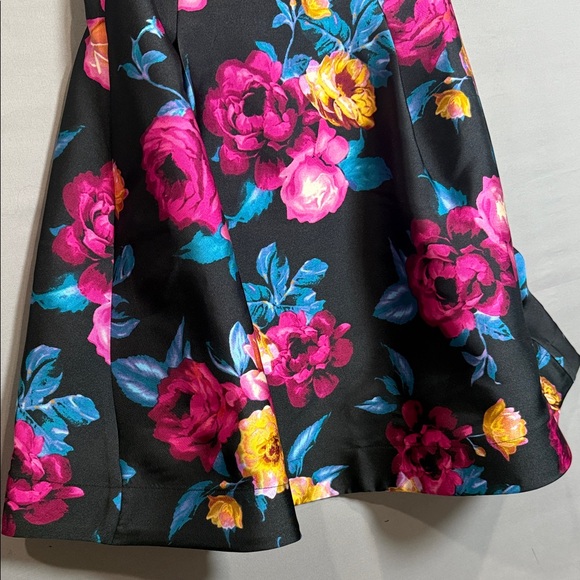 Betsey Johnson Strapless Floral Dress - Black and Pink - Picture 9 of 11